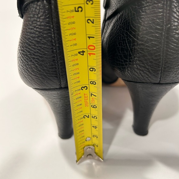 Anyi Lu Black Leather Ankle Booties Dressy Heeled 37.5 Made in Italy - Picture 6 of 12